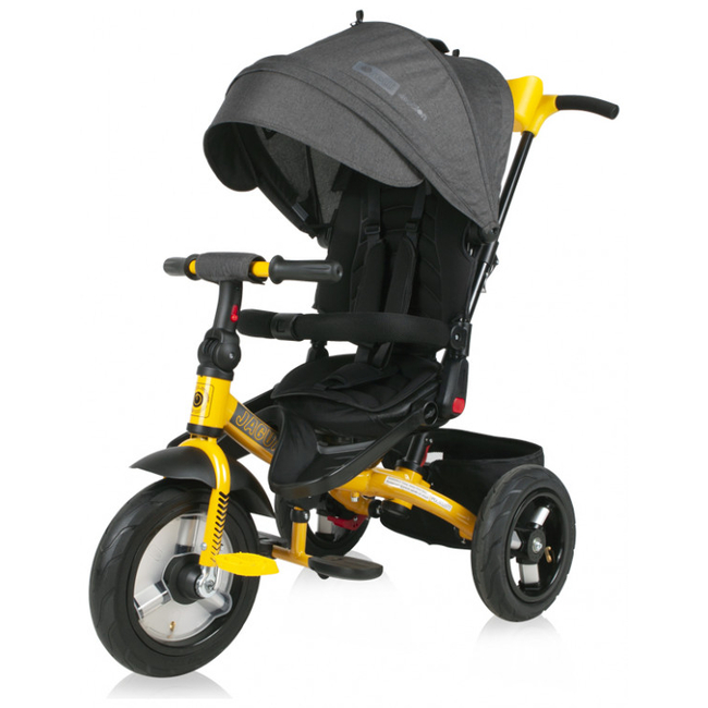Lorelli Jaguar AIR Τρίκυκλο Παιδικό Ποδήλατο με Αναστρέψιμο Κάθισμα και Φουσκωτά Λάστιχα Black Yellow 10050392101