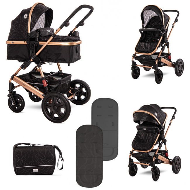 Lorelli Lora 2 in 1 Convertible Stroller Luxe Black 10021272186