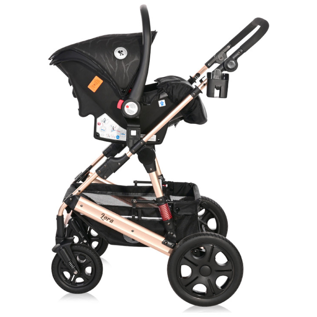 Lorelli Lora Set 3 in 1 Convertible Stroller & Car Seat Luxe Black 10021282186D