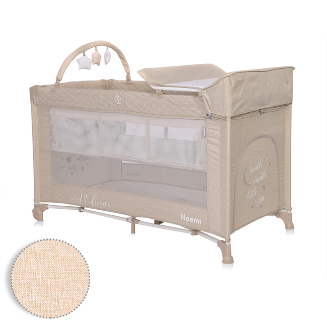 Lorelli Noemi 2 Layers Plus Playpen Fog Beige Star 10080562217