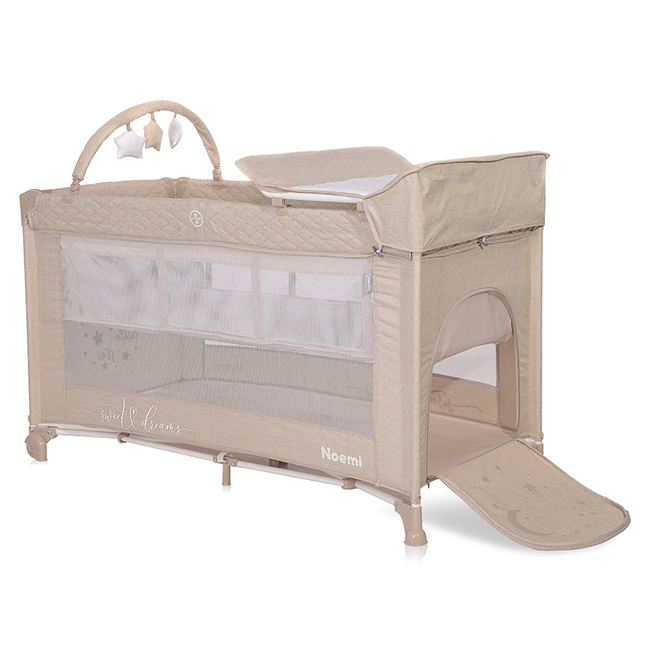 Lorelli Noemi 2 Layers Plus Playpen Fog Beige Star 10080562217