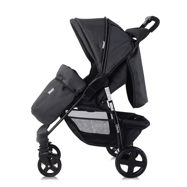 Lorelli Olivia Βρεφικό Καρότσι 6+ m με Ποδόσακο Black 10021872305