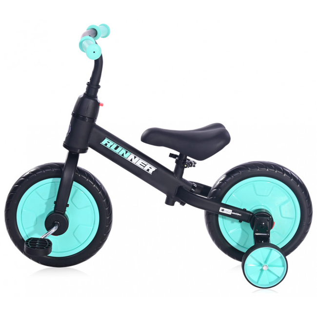 Lorelli Runner 2 in 1 Balance Bike with Pedals & Auxiliary Wheels 3+ years old Turquoise 10410030009