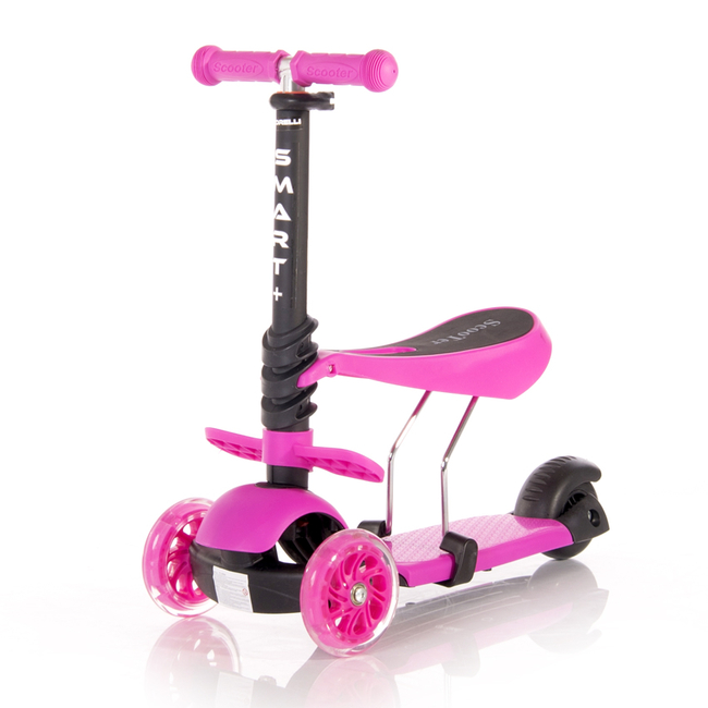 Lorelli Scooter Smart Plus Parent Handle LED 3 years Pink 10390030019