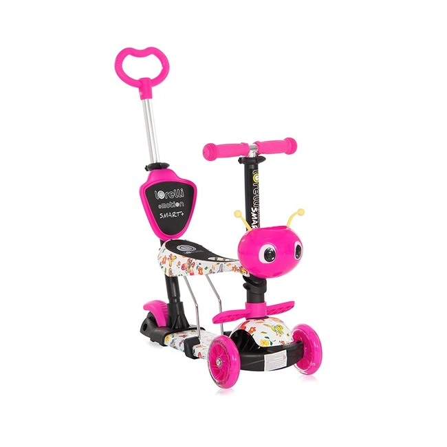 Lorelli Scooter Smart Plus Parent Handle LED 3 years Pink Butterfly 10390030021