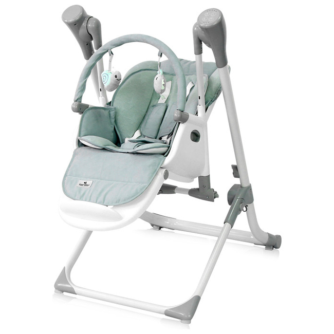 Lorelli Ventura 2 in 1 High Chair & Electric Swing 0+ months Frosty Green Stars 10100302146