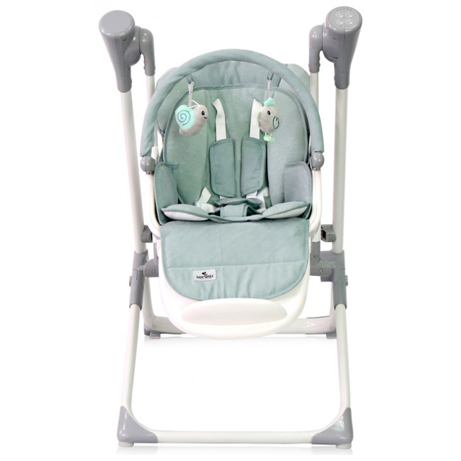 Lorelli Ventura 2 in 1 High Chair & Electric Swing 0+ months Frosty Green Stars 10100302146