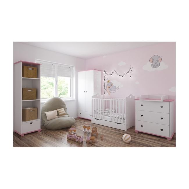 Baby Cradle Bella 2 in 1 60x120cm (GIFT Mattress Drawer Safety Barrier) White