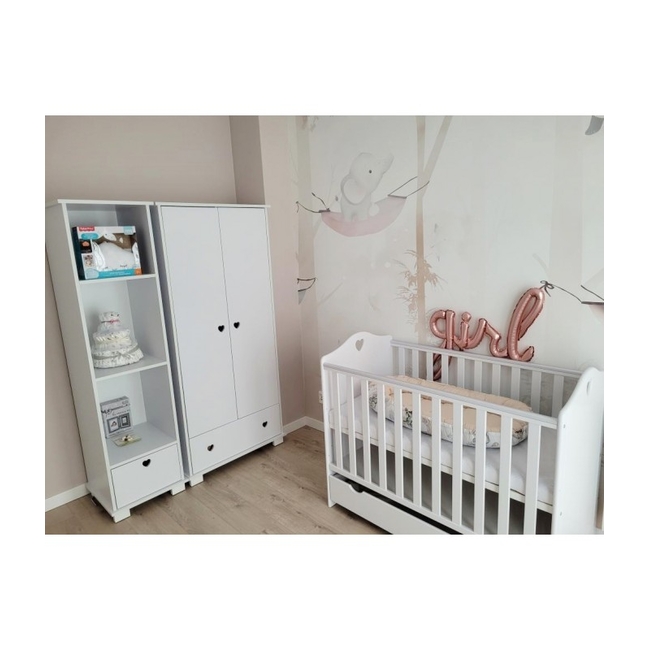 Baby Cradle Bella 2 in 1 60x120cm (GIFT Mattress Drawer Safety Barrier) White