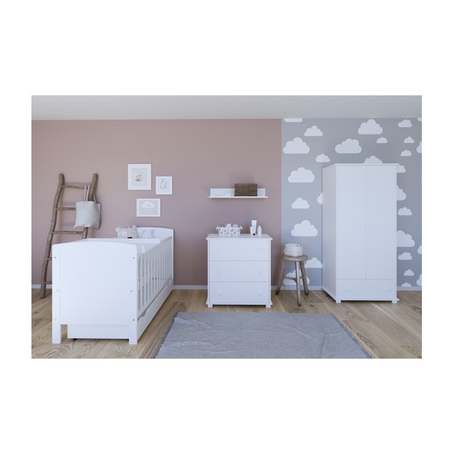 Baby Crib Philip 3 in 1 60x120cm 3rd Levels White