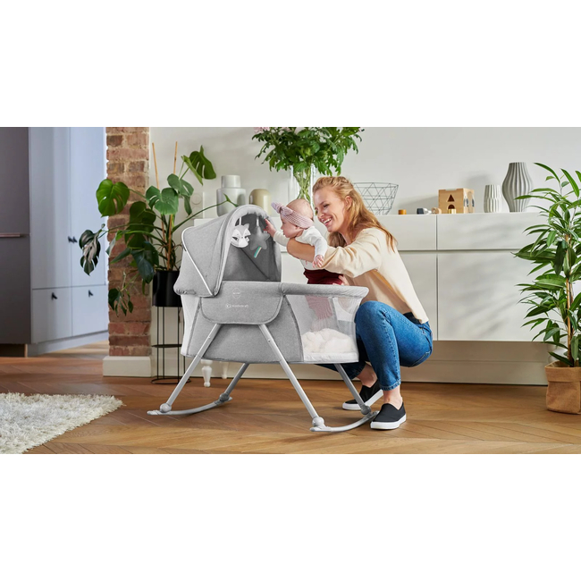 Kinderkraft LOVI Βρεφικό Λίκνο 3 σε 1 Grey KKLLOVIGRY0000