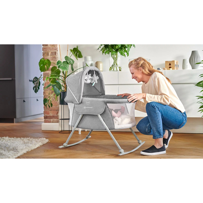 Kinderkraft LOVI Βρεφικό Λίκνο 3 σε 1 Grey KKLLOVIGRY0000