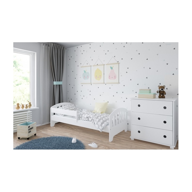 Παιδικό Κρεβάτι Classic 90x200 cm + Προστατευτικό Κάγκελο White