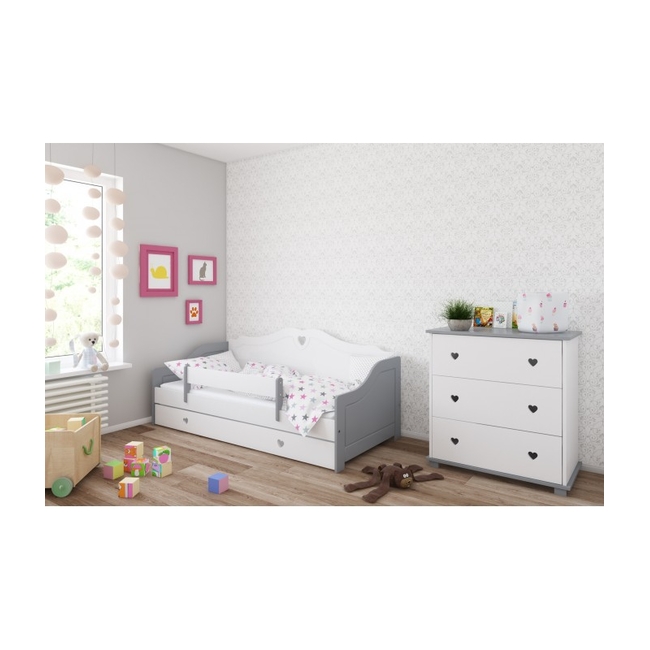 Παιδικό Κρεβάτι Zuzia με Προστατευτικό Κάγκελο & Συρτάρι