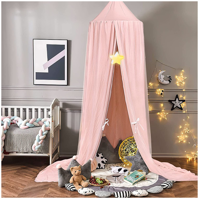 Luchild Bed Canopy , Princess Dreamy Canopy, Kids Room Play Tents Baby Anti Mosquito net for Bed 260cm Pink X001BR0KKJ