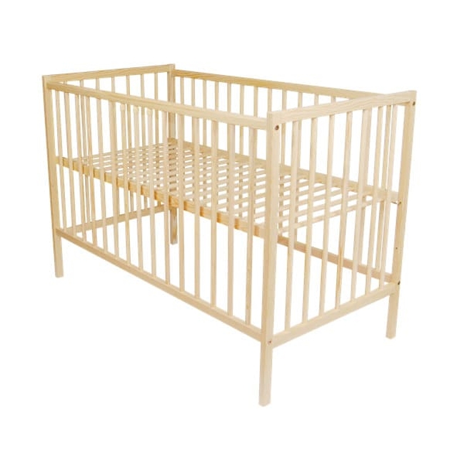 Madird Wooden Crib Baby Bed 3 Levels 120x60 cm - Natural 5203400000006