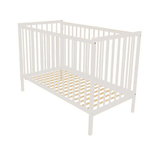 Madird Wooden Crib Baby Bed 3 Levels 120x60 cm White