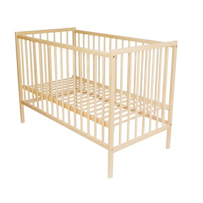 Madird Wooden Crib Baby Bed 3 Levels 120x60 cm - Natural 5203400000006