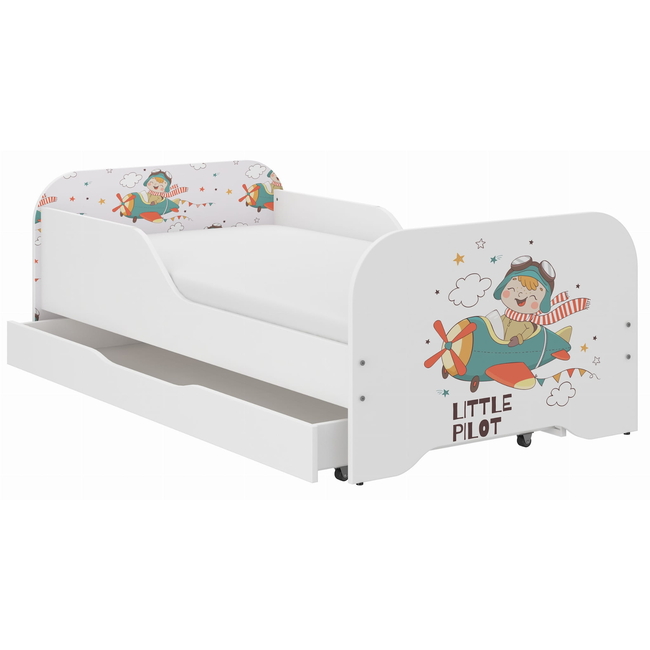Παιδικό Κρεβάτι Miki 160 x 80 cm με Συρτάρι + Δώρο Στρώμα - Pilot