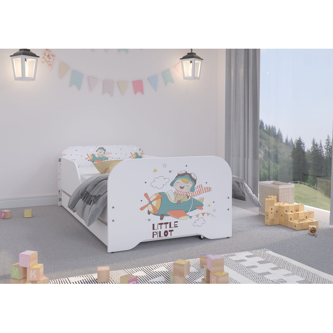 Miki Toddler Children Kids Bed Including Mattress + Drawer 160x80 - Pilot