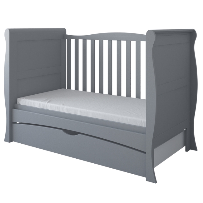 Baby Cradle Mason 3 in 1 for mattress 70x140 cm with Drawer Grey