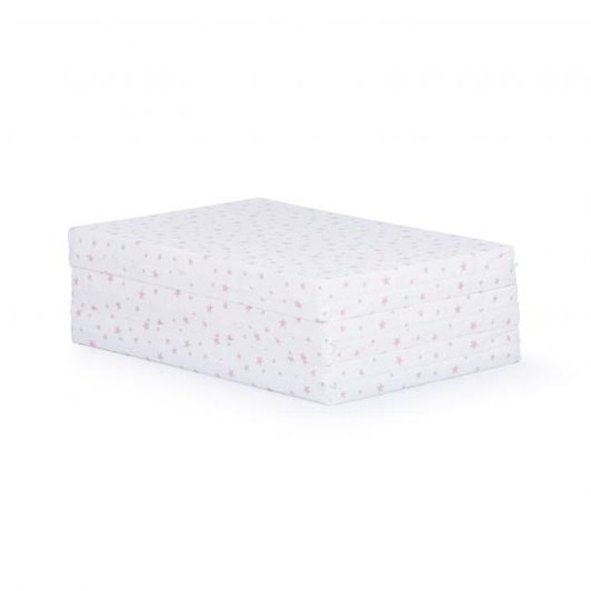 Chipolino Foldable mattress 120x60cm for travel cot White/Powder Stars