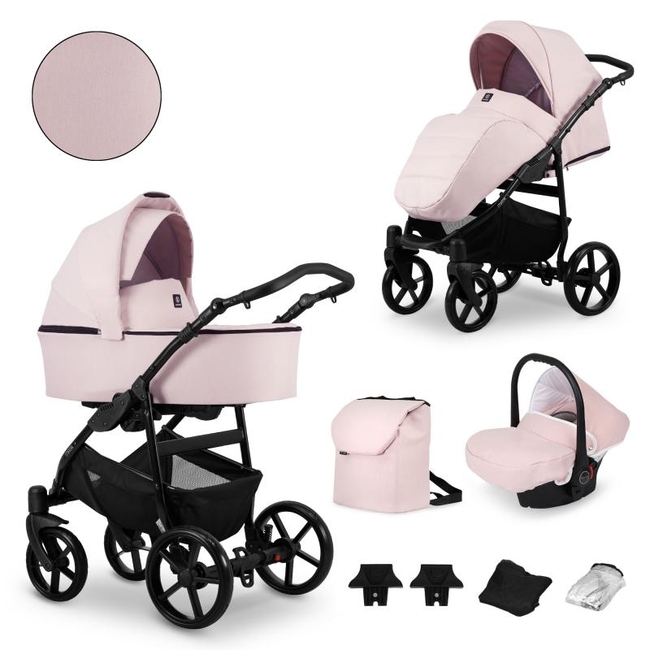 Kunert Mata 3 in 1 Complete Travel System Color Pink Mata-03 Black Frame