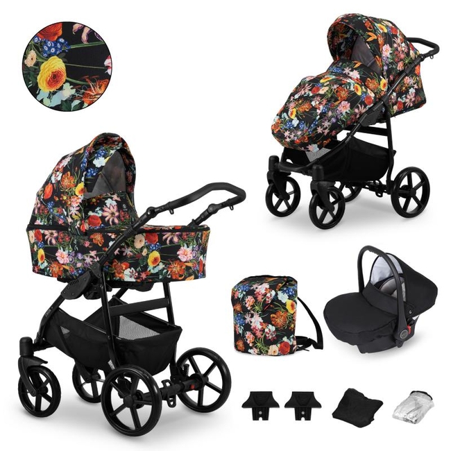 Kunert Mata 3 σε 1 Ολοκληρωμένο Σύστημα Μεταφοράς Color Flowers - Black Frame - ΜΑΤΑ-03