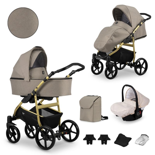 Kunert Mata 3 in 1 Complete Travel System Color Mata-02 Gold Frame Mocca