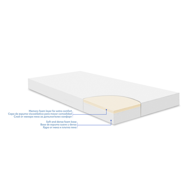 Kikka Boo Mattress Memory Comfort 60х120х12cm Elephants Pink 41107030081