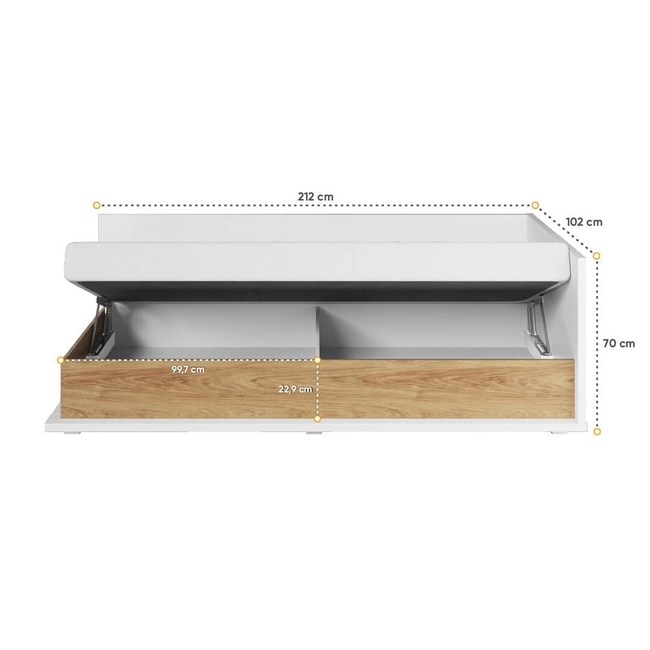 Bed with Mattress 102x70x212cm Simi MS-09P