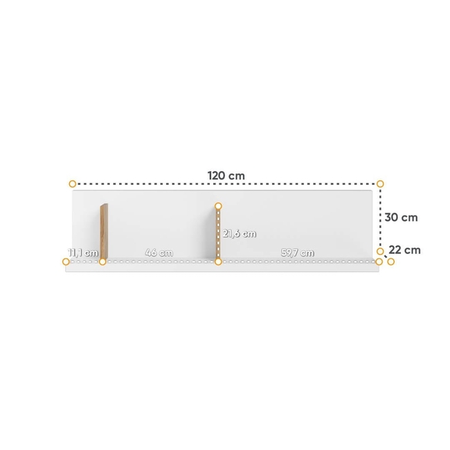 Κρεμαστό Ράφι 120x30x22cm SIMI MS-07