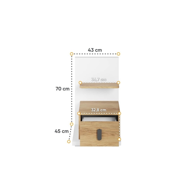 Κομοδίνο 120x30x22cm SIMI MS-08L