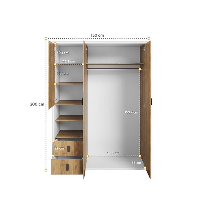 Ντουλάπα 150x200x55cm SIMI MS-01