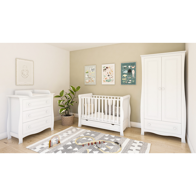 Children's Chest of Drawers Megan 93x48x99cm + GIFT Changer White