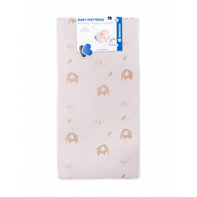 Kikka Boo Memory Comfort Cool gel 70х140х12cm Elephants Pink