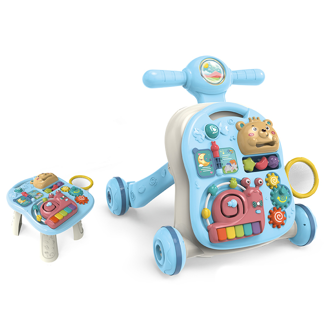 Chipolino Musical Baby Walky 3 in 1 Training Walky with Music & Activity Table Bear Blue
