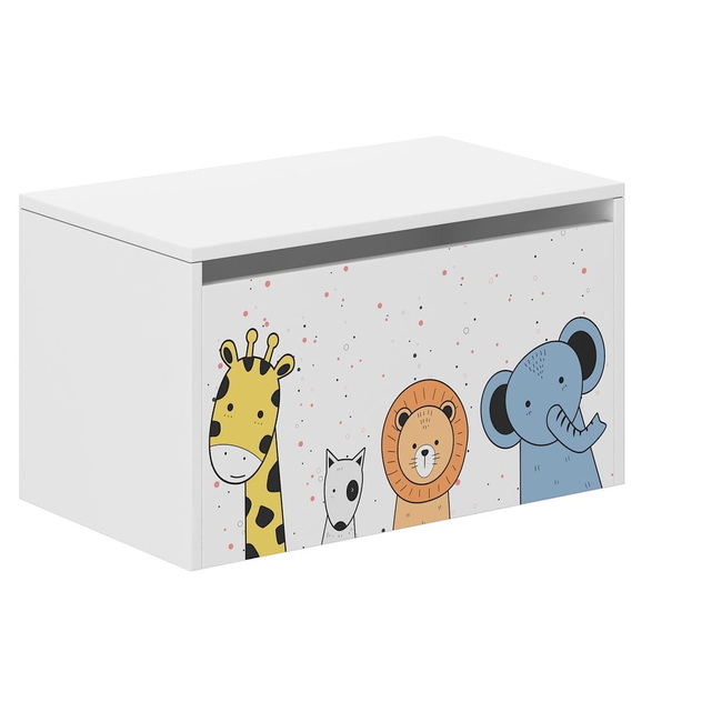 Wooden toy box 40x40x69 cm - Mini Zoo