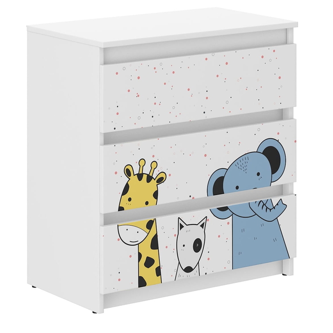 Children's Chest of Drawers R3 70x40x76cm Mini Zoo