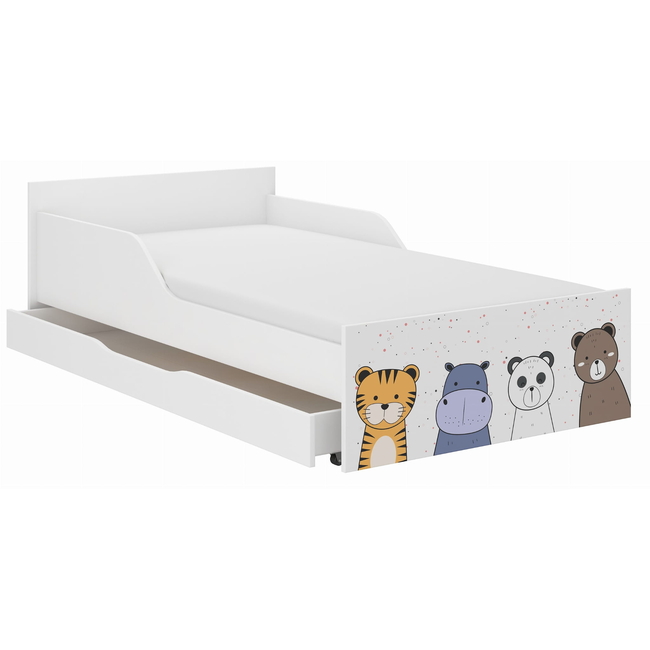 Pufi Children's Bed 90x180 cm with Drawer + Free Mattress - Zoo