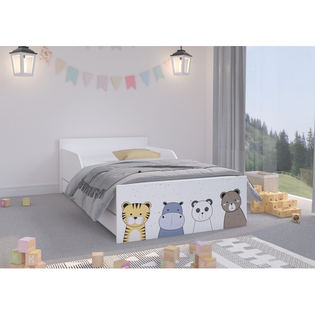 Pufi Children's Bed 90x180 cm with Drawer + Free Mattress - Zoo