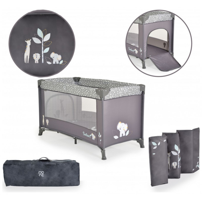 Moni by Cangaroo Safari Playpen Graphite 3800146249083