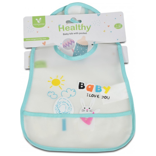Moni Healthy Waterproof Bib with Pocket 0-24m Blue 3800146266165