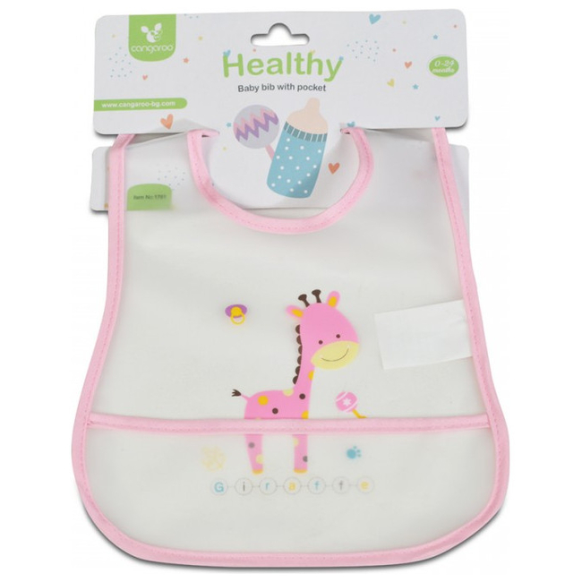 Moni Healthy Waterproof Bib with Pocket 0-24m Pink 3800146266158