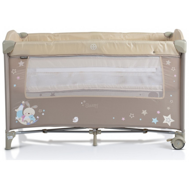 Moni Sleepy Travel cot with second floor and Wheels Beige 3800146248581Moni Sleepy Travel cot with second floor and Wheels Beige 3800146248581