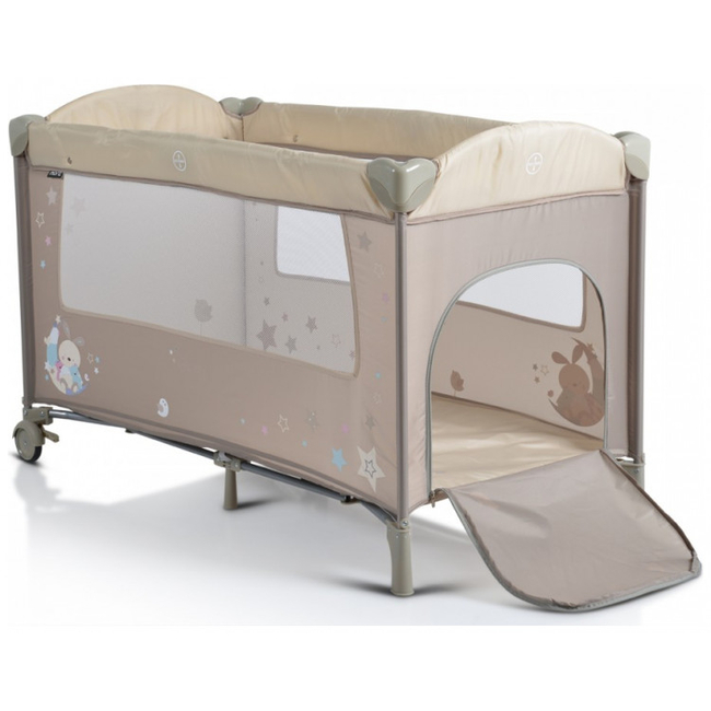 Moni Sleepy Travel cot with second floor and Wheels Beige 3800146248581Moni Sleepy Travel cot with second floor and Wheels Beige 3800146248581