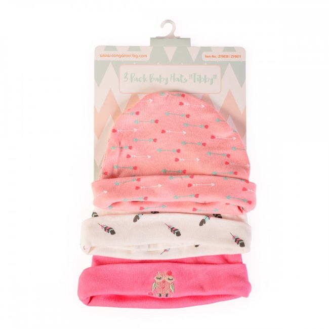 Moni Tibby Cotton Baby Caps for Newborn 3 pieces Girl 3800146264222