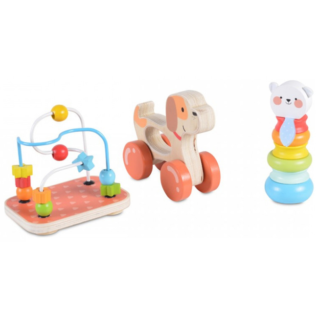 Moni Toys 2203 Σετ Ξύλινα Εκπαιδευτικά Παιχνίδια 3τμχ 18+μ 3800146221645