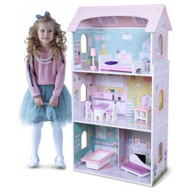 Moni Toys Anna Ξύλινο Κουκλόσπιτο με 3 Οροφους 4121