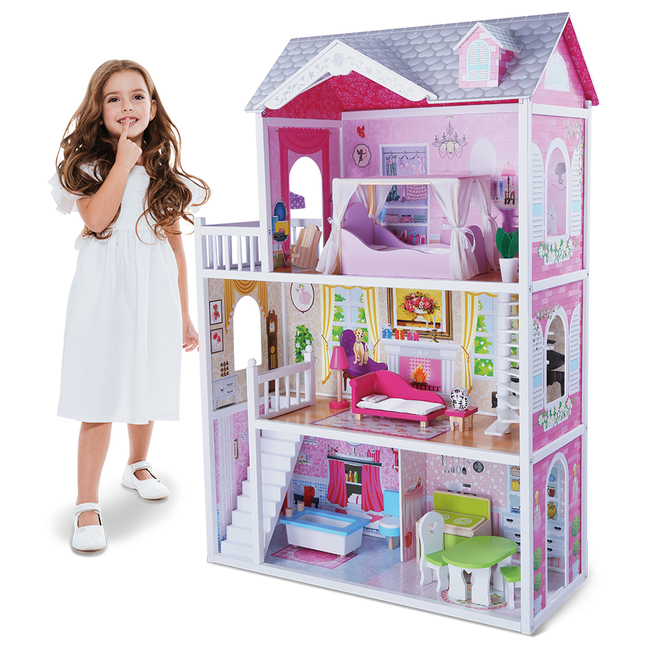 Moni Toys Aria Wooden Dollhouse with 3 Floors 84x123.5cm 4107